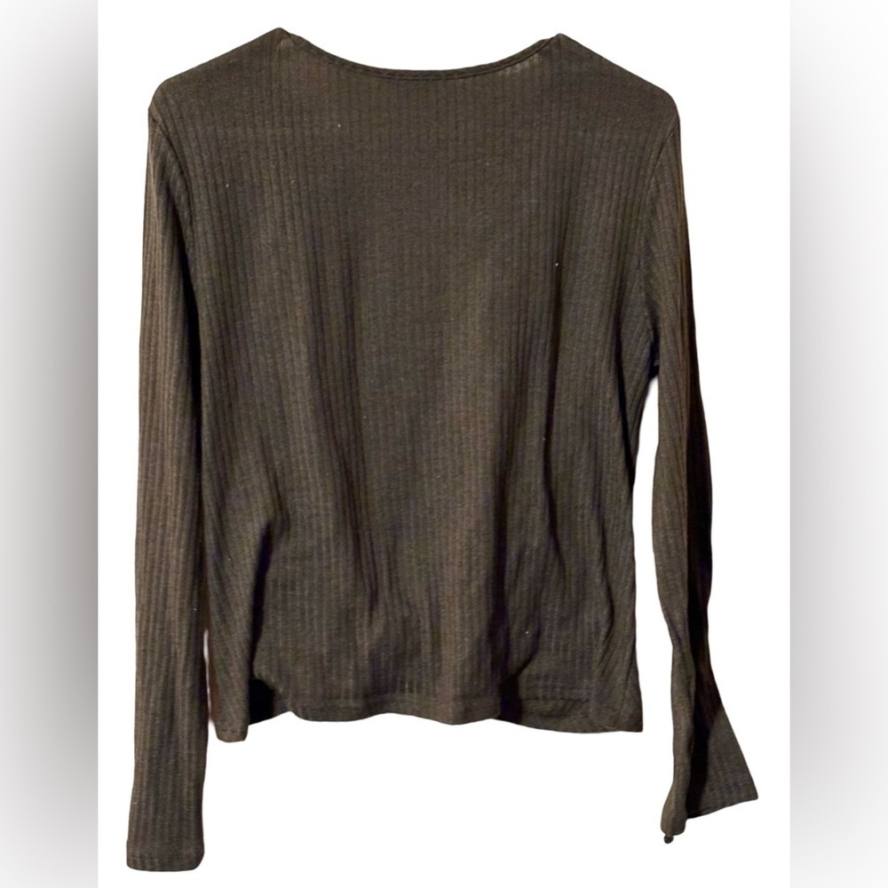 SHEIN - Women’s Long Sleeved Knotted Ribbed Shirt* NWOT - Picture 2 of 3